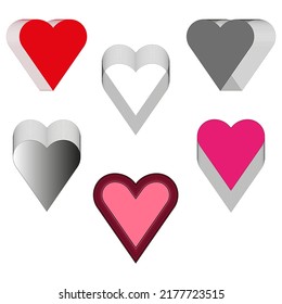 different hearts for celebration design. Vector illustration. Stock image.