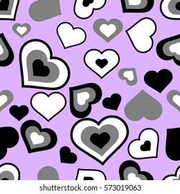 different hearts on lilac