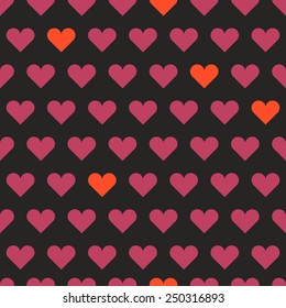 Different hearts shapes seamless pattern. Valentine greeting card