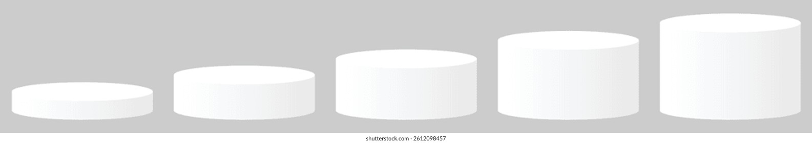 Different High of White Matte Round Podium Winner Platform or Product Display