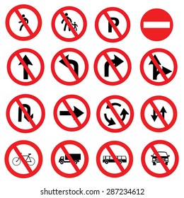 different highly detailed and fully editable vector Traffic-Road Sign Collection. ready to use