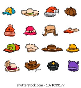 Different holiday carnaval hat fashion accessory party celebration for masquerad clothing vector illustration