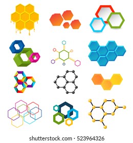 Different honeycombs vector set.