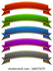 Different horizontal banners in classic red colors