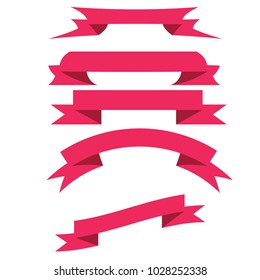 different horizontal pink banners