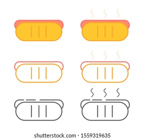 Different hot dog icons vector