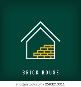 Different house construction, brick stage logo design. Construction and real estate company logo template. vector