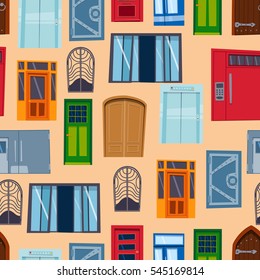 Different house doors vector elements