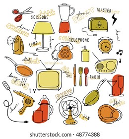 different household items