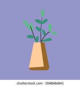 Different houseplants flat color vector objects 