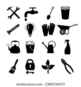 Different Housewares icons set vector illustration