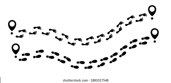 Different human footprints icon. Vector