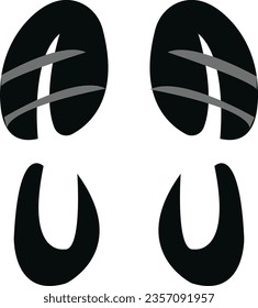 Different human footprints icon. Vector, different human footprints. Baby footprint - stock vector.