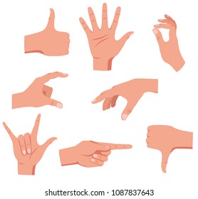 Different Human Hand Gestures Isolated On Stock Vector (Royalty Free ...