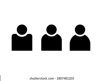 Different human icons for everything. Black and white vector illustration