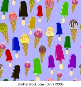 Different Ice cream back pattern violet seamless