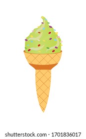 Different ice cream set isolated on white background. Cartoon dessert. Vector illustration