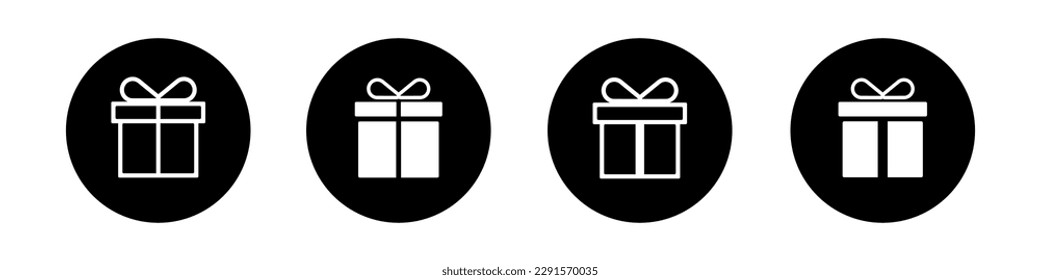 Caja de regalo de icono diferente para el diseño de la fiesta. Símbolo del logo de cumpleaños.