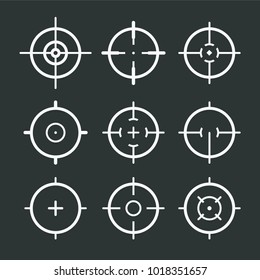 Different icon set of targets and destination. Target and aim, targeting and aiming. Vector illustration for web design
