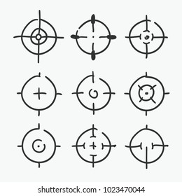 Different icon set of targets and destination. Target and aim, targeting and aiming. Vector illustration for web design