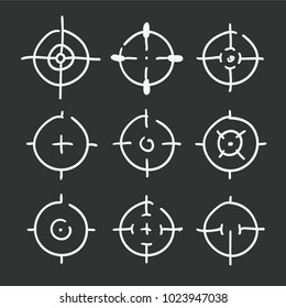 Different icon set of targets and destination. Target and aim, targeting and aiming. Vector illustration for web design