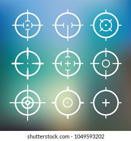 Different icon set of targets and destination. Target and aim, targeting and aiming. Vector illustration for web design