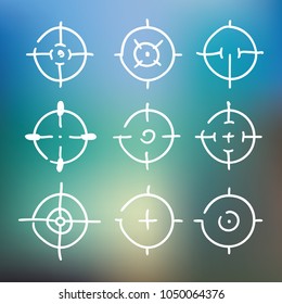 Different icon set of targets and destination. Target and aim, targeting and aiming. Vector illustration for web design