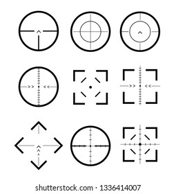 Different icon set of targets and destination. Target and aim, targeting and aiming. Different icon set of targets and destination. Vector illustration 10 eps.