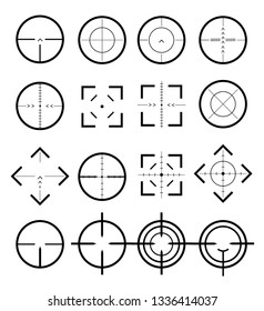 Different icon set of targets and destination. Target and aim, targeting and aiming. Different icon set of targets and destination. Vector illustration 10 eps.