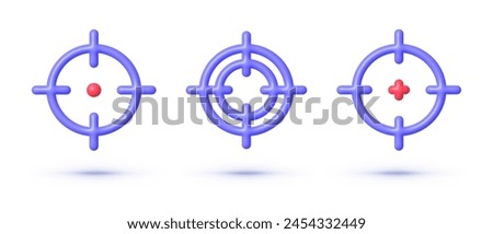 Different icon set of targets and destination. Target and aim, targeting and aiming. Business target achievement. Realistic icon on white backdrop. Vector graphic illustration