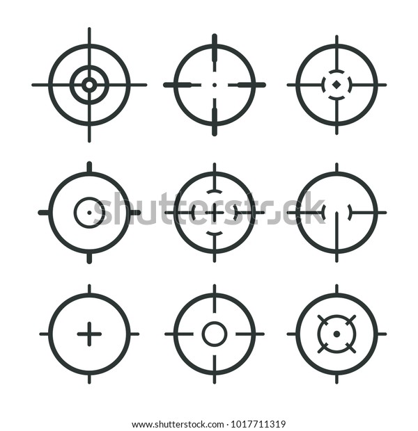 Different icon\
set of targets and destination. Target and aim, targeting and\
aiming. Vector illustration for web\
design