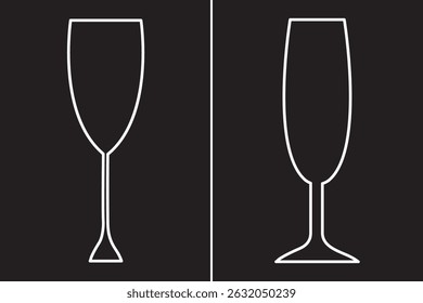 Different icon of wine glasses. Champagne glass icon for apps and web sites. wine glass icon. vector illustration.