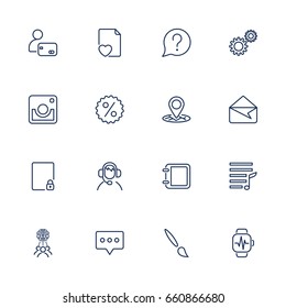 Different icons for app, sites, programs. Icon set with editable stroke. 