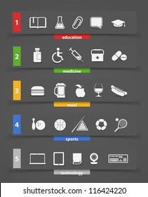 Verschiedene Clipart-Symbole