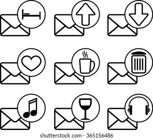 Different icons envelopes