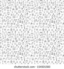 Different icons seamless pattern