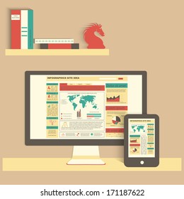 Different  icons set of business working elements for office. Flat design elements. 