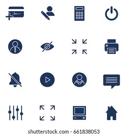 Different icons for sites, apps, programs. Set with simple icons