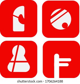 Verschiedene Symbole in der Vektorillustration-Grafik