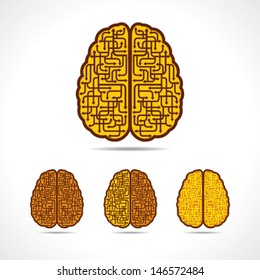 Different illustration of Brain forming of  arrows stock vector