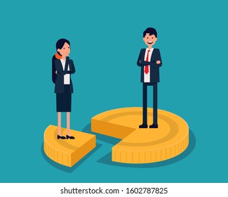 Different incomes. Salary expectations concept. Wage pay gap