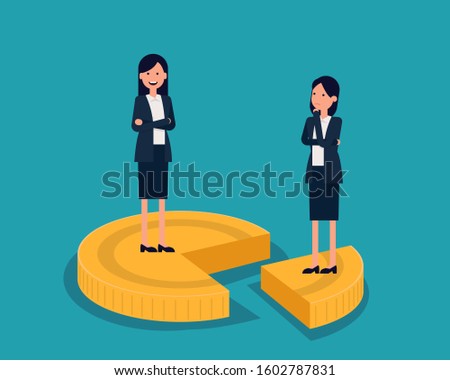 Different incomes. Salary expectations concept. Wage pay gap