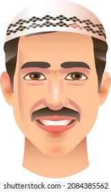 Different Indian people characters, Muslim in flat style Vector illustration.