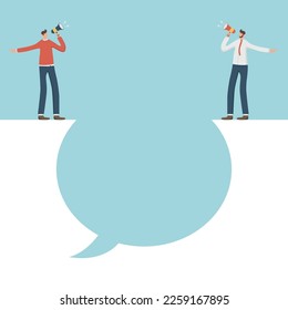 Different individual paths, disagreements or arguments for business direction, dilemma or team conflict, opposite decision, disagreement concept, two businessmen show opposite directions.