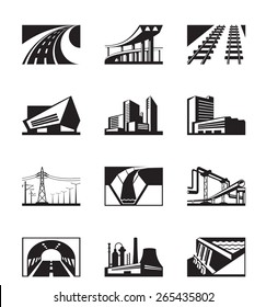 Different industrial construction - vector illustration