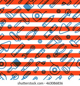 Different industrial equipment. Vector tools pattern. Happy Labor Day concept