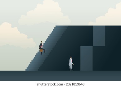 Different inequal career opportunities career path, obstacles and challenges, between business people. Illustration Vector