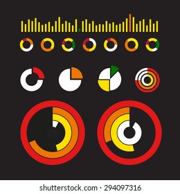 Different infographic charts and indicators clip-art