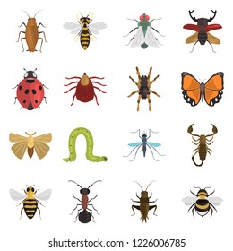 Different Insects Icons Set Web Mobile Stock Vector (Royalty Free ...