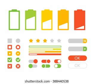 Different interface design. Flat design elements